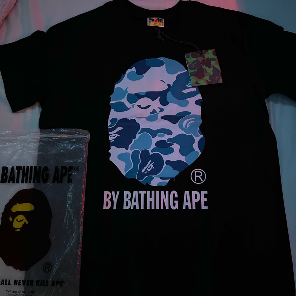 BAPE Camo Big Ape Head Tee Black/Blue
